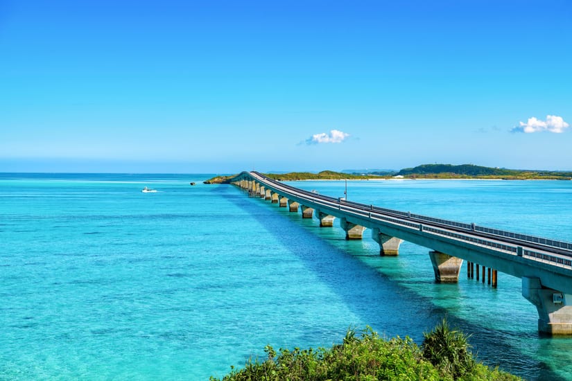 miyako island bridge in okinawa in japan