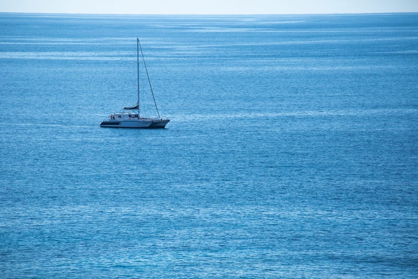 yacht in east china sea in okinawa