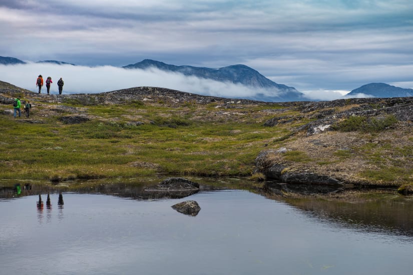 hiking near camp kiattua in greenland