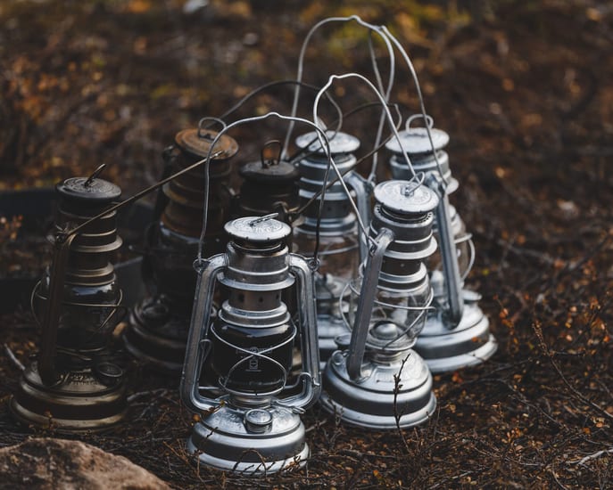 lamps at camp kiattua in greenland