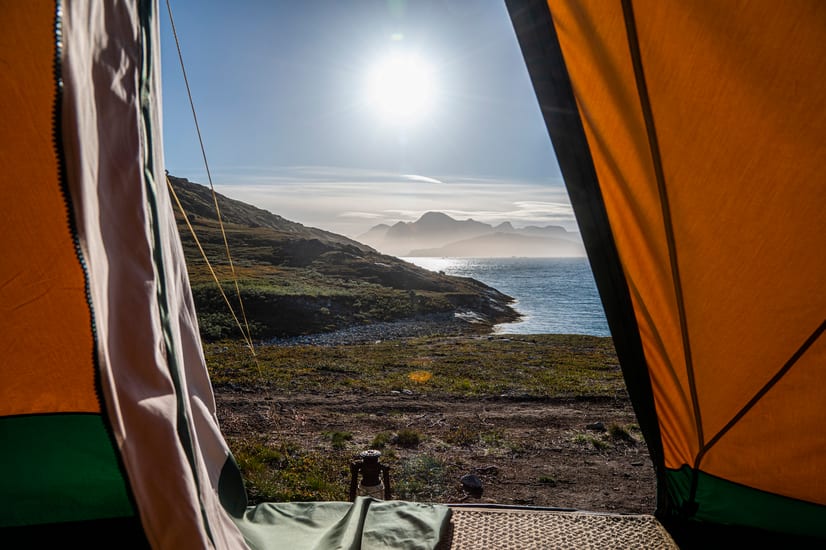camp kiattua tent view in greenland