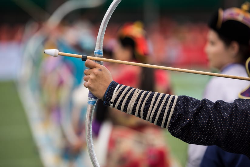 archery at naadam festival in mongolia