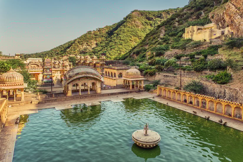 galtaji temple near jaipur in india
