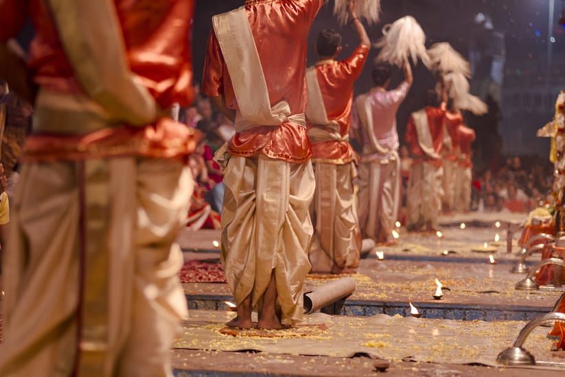 prayer ritual in varanasi in india