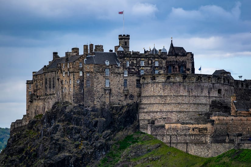 edinburgh castle in winter in scotland