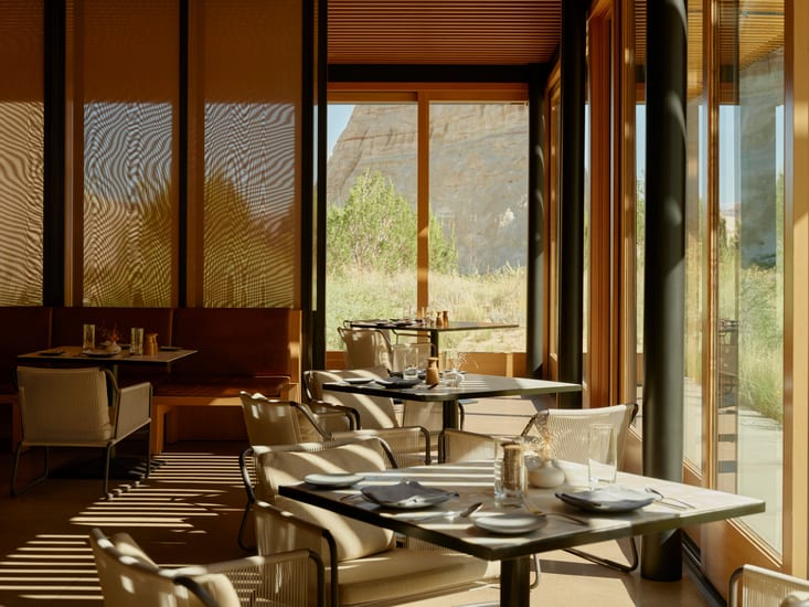 Amangiri hotel restaurant in canyon point in utah in usa