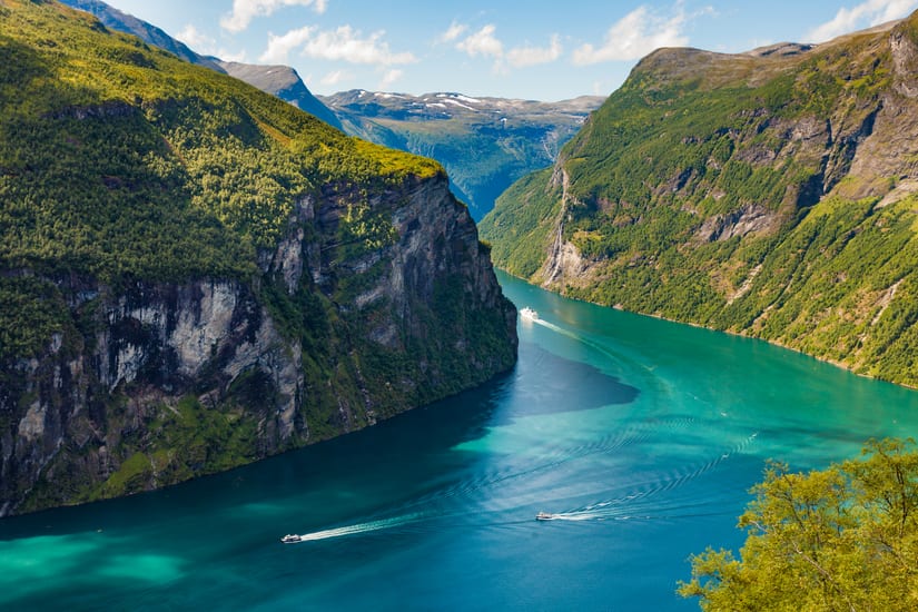 Geiranger fjord near alesund in norway