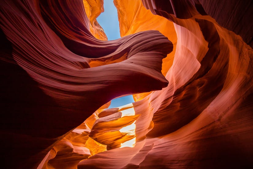 antelope canyon in canyon point in utah in usa