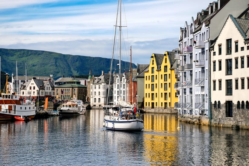 boat in alesund in norway