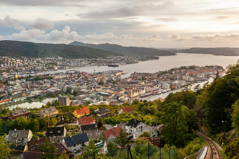 city view of bergen in norway