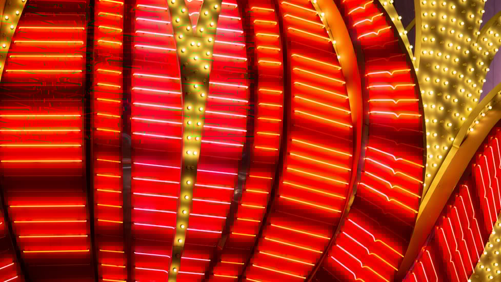 neon lights in las vegas in nevada in usa