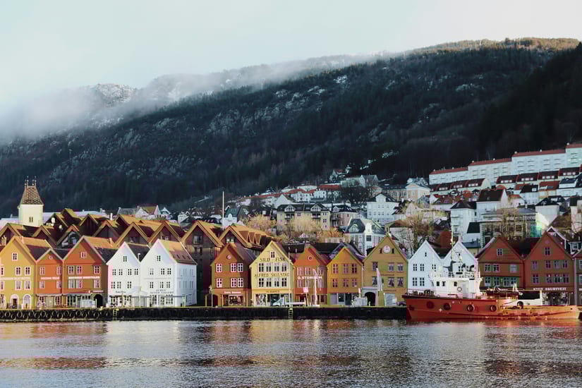 waterfront in bergen in norway