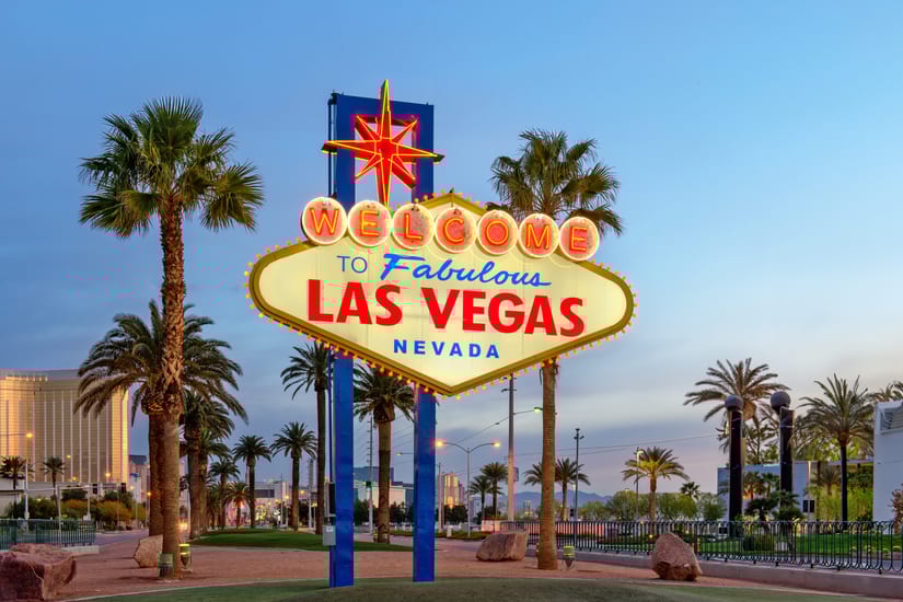 welcome sign in las vegas in nevada in usa