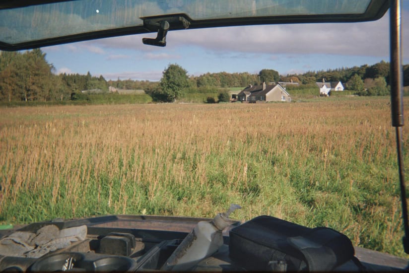 buggy in wildflower meadow in scottish highlands in scotland