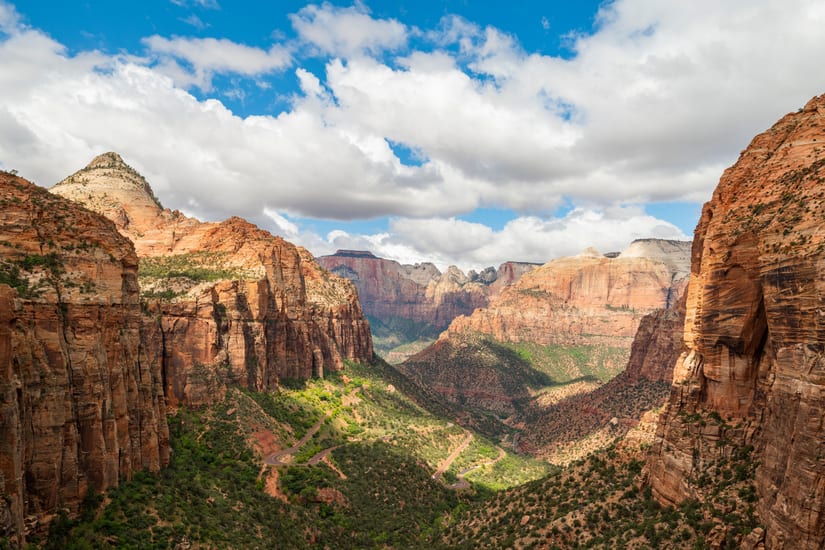 zion national park canyon in utah in usa